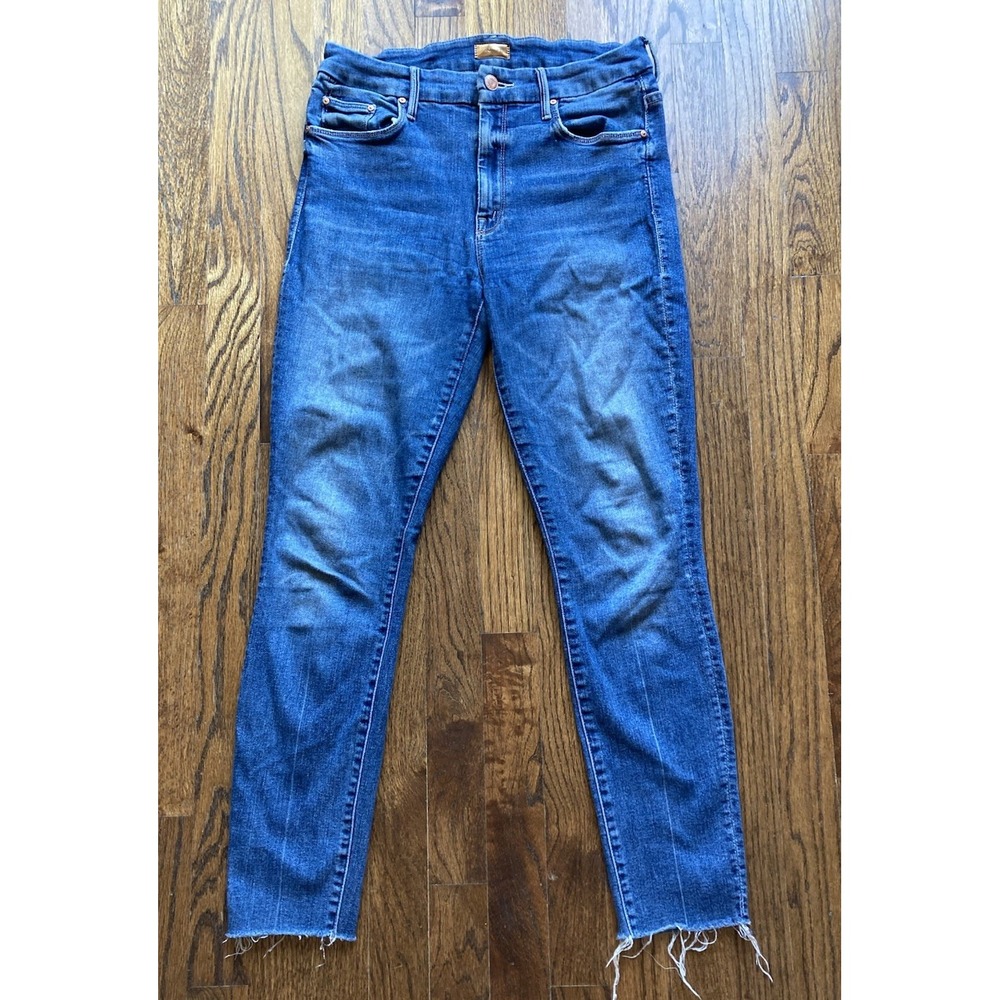 Mother Jeans Womens 29 High Waisted Looker Ankle Fray Walking On Coals Stretch